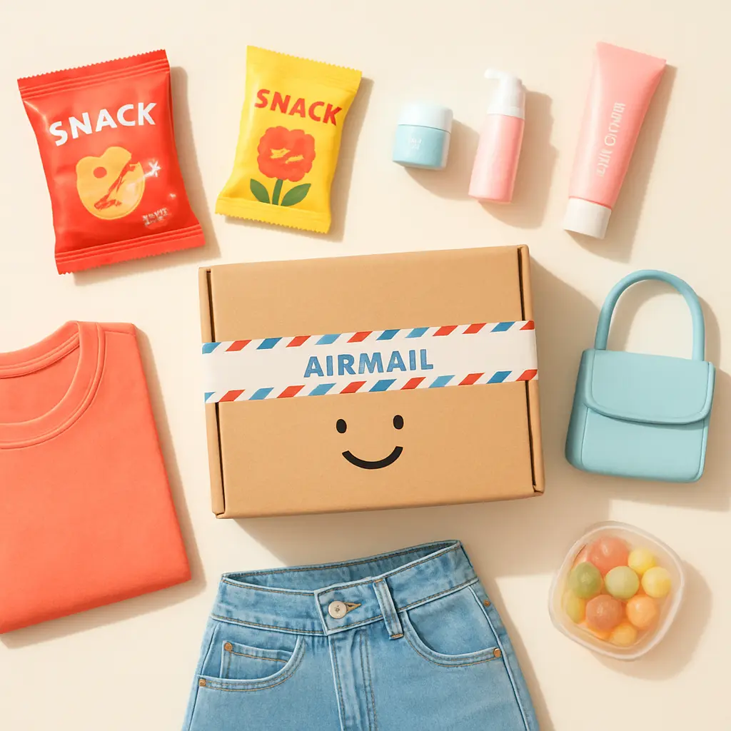 Korean products packed for international shipping